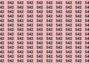 Número 542 repetido várias vezes sobre fundo rosa claro.