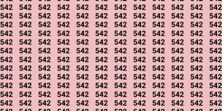 Número 542 repetido várias vezes sobre fundo rosa claro.