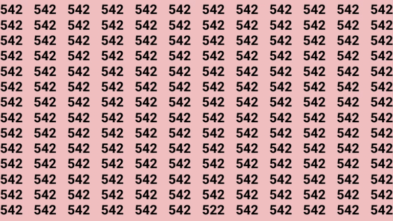 Número 542 repetido várias vezes sobre fundo rosa claro.