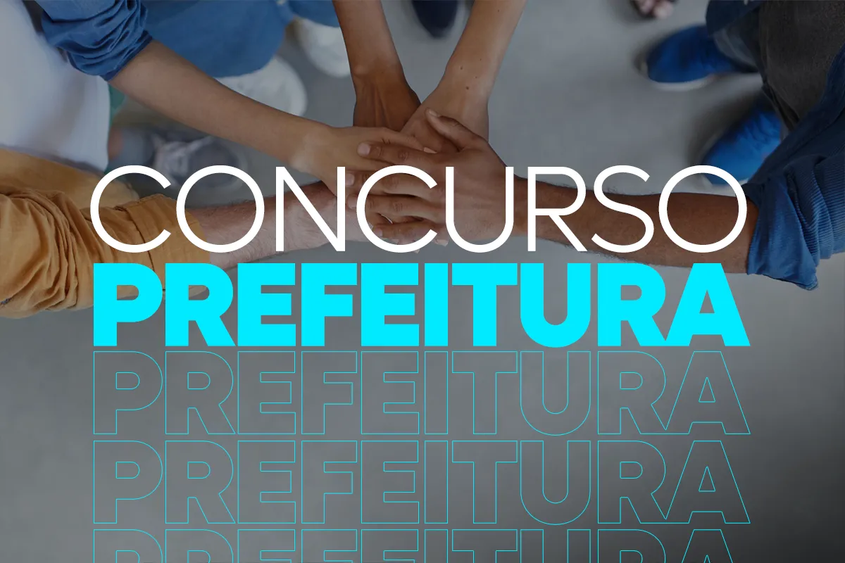 Mãos unidas simbolizando o trabalho em equipe para o concurso da prefeitura