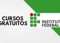 Logo do Instituto Federal com a inscrição "CURSOS GRATUITOS" ao lado, em fundo verde e branco, simbolizando as oportunidades educacionais.