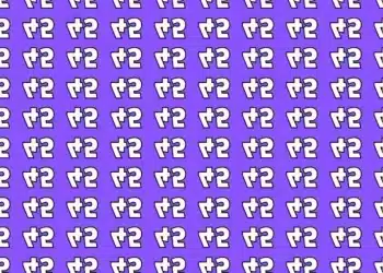 Padrão contínuo com símbolo branco abstrato repetido sobre um fundo roxo vibrante.