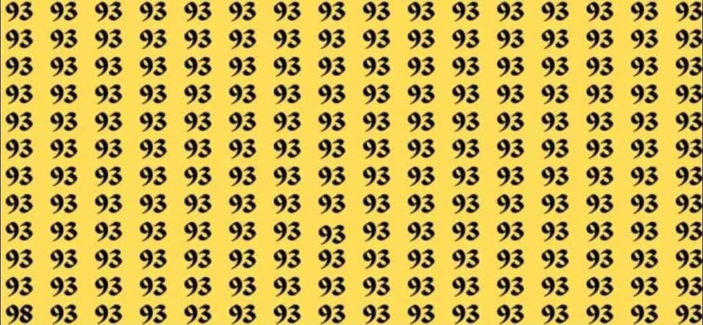 Imagem com padrão repetido do número 93 em cor preta sobre fundo amarelo.