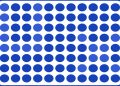 Desafio visual com um padrão repetitivo de círculos em tons diferentes de azul formando linhas e colunas em fundo branco.