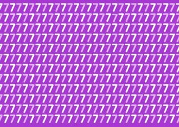 Desafio visual com vários números 7 brancos e um número 2 escondido entre eles