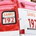Ambulância do Serviço de Atendimento Móvel de Urgência SAMU 192 com logo e número visíveis.