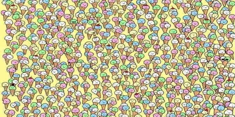 Ilustração com muitos potes de sorvete coloridos e um único pote amarelo diferente destacado.
