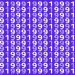 Teste de QI com vários números 1999 em branco e lilás sobre fundo azu.