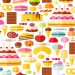 Teste visual com diversos doces e sobremesas como bolo, sorvete, chocolate e cupcakes.