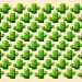 Teste visual com vários cactos verdes organizados em padrão sobre fundo bege claro.