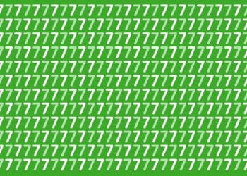 Teste visual com vários números 7 verdes e um número 1 escondido entre eles