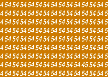 padrão de números 54 em fundo laranja vibrante.