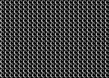 Muitas letras C brancas repetidas em várias linhas sobre fundo preto.