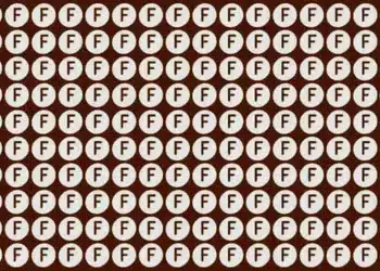 Encontre a letra diferente no padrão E entre círculos