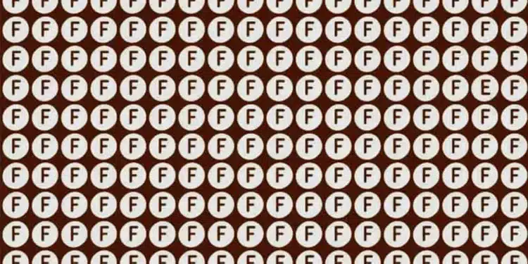 Encontre a letra diferente no padrão E entre círculos