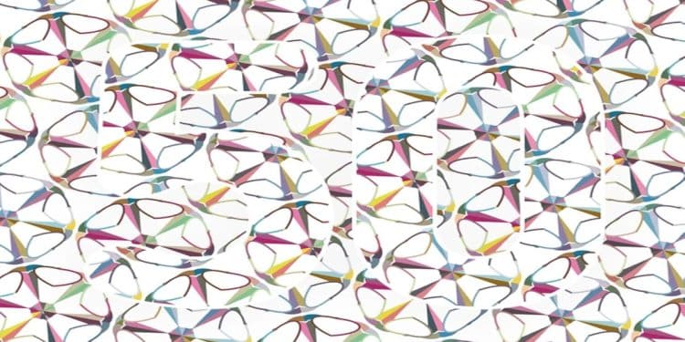 Teste visual com um padrão repetido colorido.