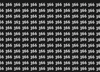Fundo preto com números 366 repetidos em branco e número 363 destacado na quarta linha.