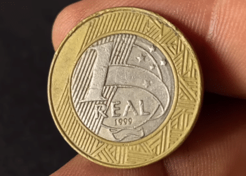 Moeda de 1 Real de 1999 com erro de Reverso Invertido (Defeito valioso de até R$ 1.900 para colecionadores)