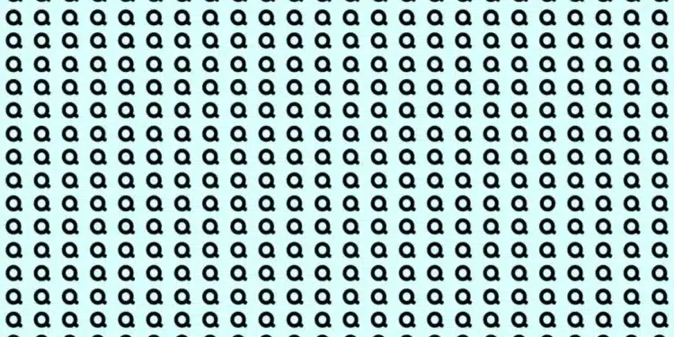 Imagem de letras Q pretas repetidas com um O branco escondido entre elas em fundo azul claro.