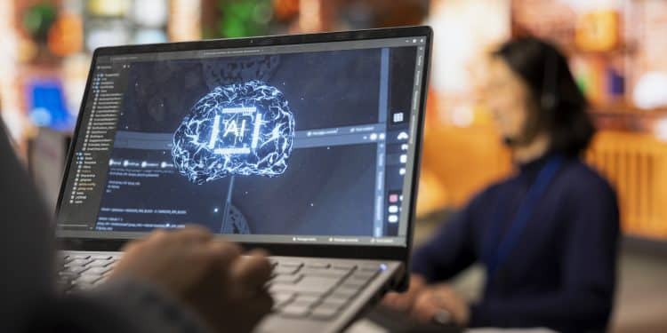 Imagem ilustrativa sobre Inteligência Artificial e o impacto na geração de empregos técnicos, com foco em áreas como infraestrutura e construção civil.