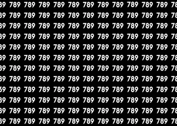 Imagem com várias repetições do número 789 em branco no fundo preto, exceto um diferente.