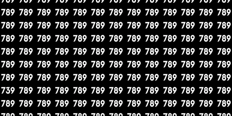 Imagem com várias repetições do número 789 em branco no fundo preto, exceto um diferente.