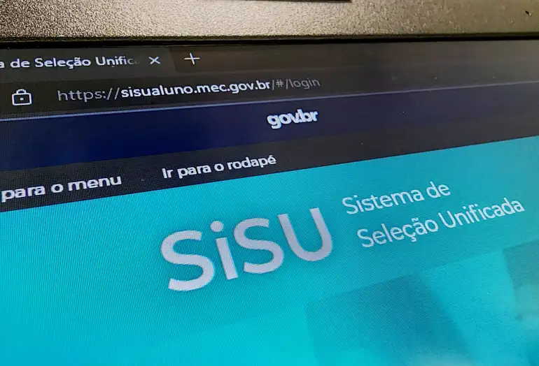 Página inicial do site do SiSU 2026 mostrando endereço sisu.mec.gov.br