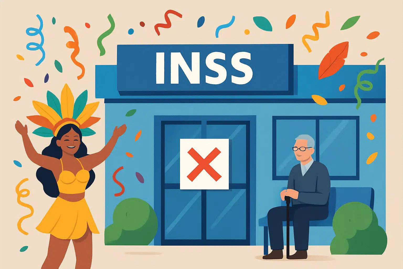 Agência do INSS fechada durante o Carnaval.