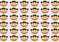 Desafio visual com diversos emojis de cowboy sorrindo, um deles com chapéu marrom mais escuro