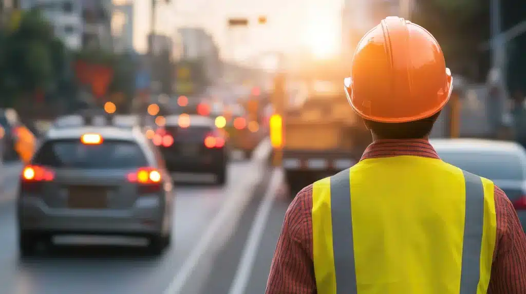 Agente em operação de fiscalização monitora tráfego intenso durante o período de Carnaval nas rodovias brasileiras.