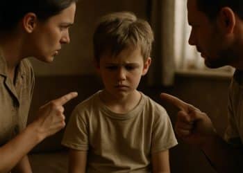 Criança sendo repreendida por adultos representando frases que marcaram a infância de quem cresceu nos anos 60 e 70