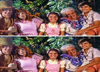 Grupo de personagens do Sítio do Picapau Amarelo posando para foto com clima alegre