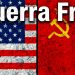 Bandeiras dos Estados Unidos e da União Soviética, com o texto 'Guerra Fria', ilustrando a guerra em questão.
