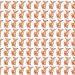 Padrão repetido de chihuahuas marrons em estilo desenho organizados em fileiras sobre fundo branco