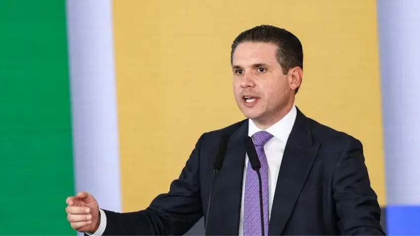 Presidente da Câmara, Hugo Motta, durante pronunciamento sobre a votação do projeto.