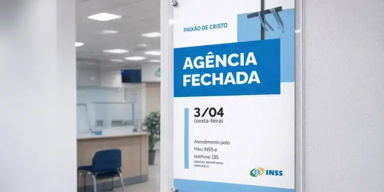 Aviso sobre fechamento das agências do INSS na sexta-feira, 3 de abril.
