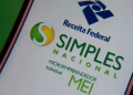 Tela do portal Simples Nacional da Receita Federal exibindo o logotipo do Microempreendedor Individual MEI com novo limite de faturamento em análise na Câmara