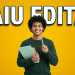 Jovem sorridente segura caderno e caneta diante da frase "Saiu Edital", indicando a abertura das inscrições do concurso público da Prefeitura de Rio Claro