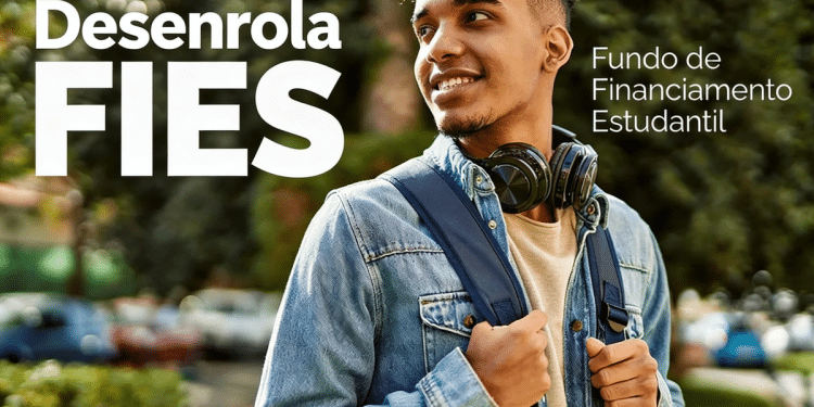 Estudante ao lado do nome "Desenrola Fies".