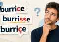 Homem pensativo com mão no queixo olha placas com variações "burrice", "burrisse" e "burriçe"