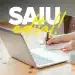 Mulher estudando com notebook e caderno