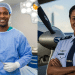 Dois profissionais de áreas diferentes em seus locais de trabalho.