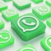 Ícones do WhatsApp em destaque representando o aplicativo de mensagens e sua identidade visual.