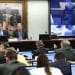 Mesa da CCJ durante a análise do parecer que reduz a maioridade penal para 16 anos na Câmara