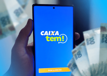 Tela de login do CAIXA Tem no celular, etapa inicial para recuperar o acesso após trocar de número.