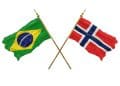Bandeira do Brasil e bandeira da Noruega.
