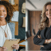 Duas mulheres trabalhando em locais diferentes.